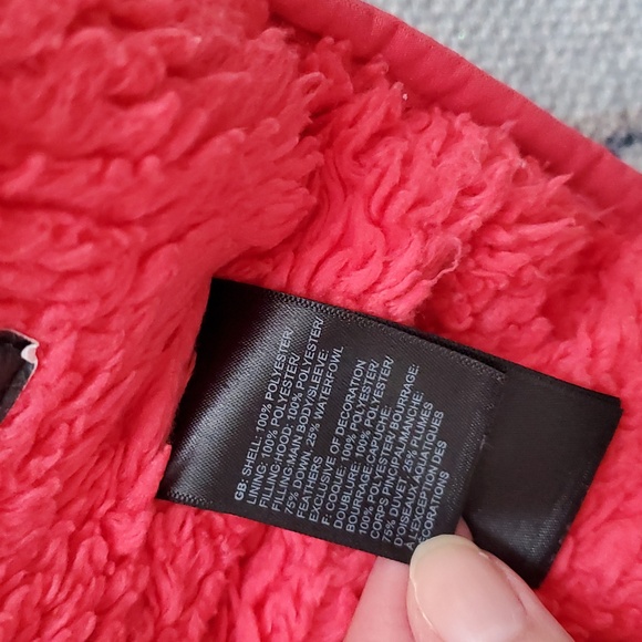 The North Face Pink Peach Baby Girl Moondoggy Hoodie Winter Coat Jacket Sz18-24m - Picture 13 of 13